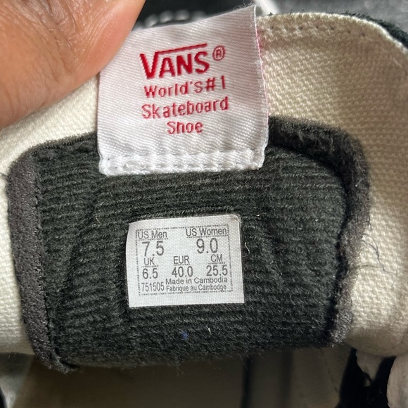 Vans Black High-Top Sneakers Men Size 7.5/ Women Size 9 - Unisex - Picture 5 of 5